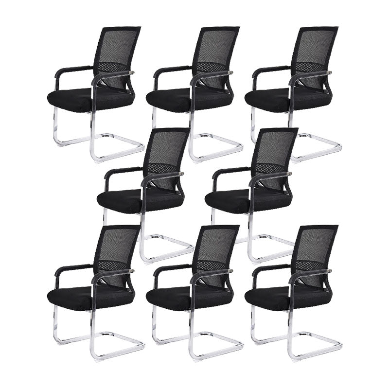 Modern Fixed Arms Office Chair Lumbar Support No Wheels Office Chair