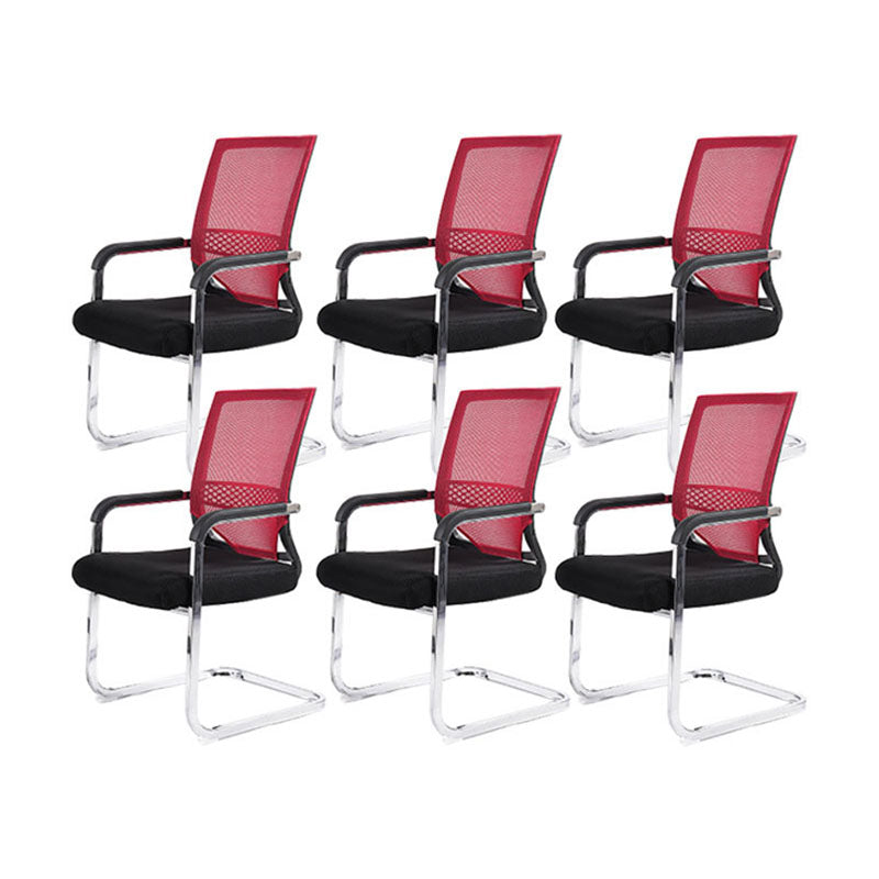 Modern Fixed Arms Office Chair Lumbar Support No Wheels Office Chair