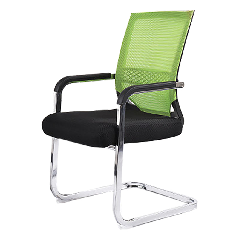 Modern Fixed Arms Office Chair Lumbar Support No Wheels Office Chair