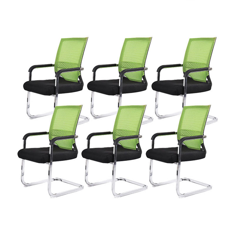 Modern Fixed Arms Office Chair Lumbar Support No Wheels Office Chair