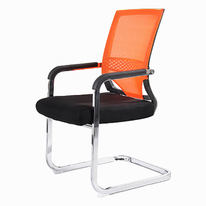 Modern Fixed Arms Office Chair Lumbar Support No Wheels Office Chair