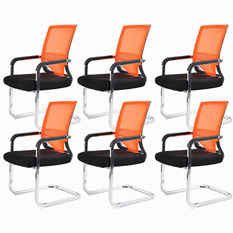 Modern Fixed Arms Office Chair Lumbar Support No Wheels Office Chair