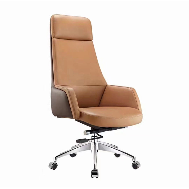 Modern Computer Chair Fixed Arms Chair Leather Management Office Chair