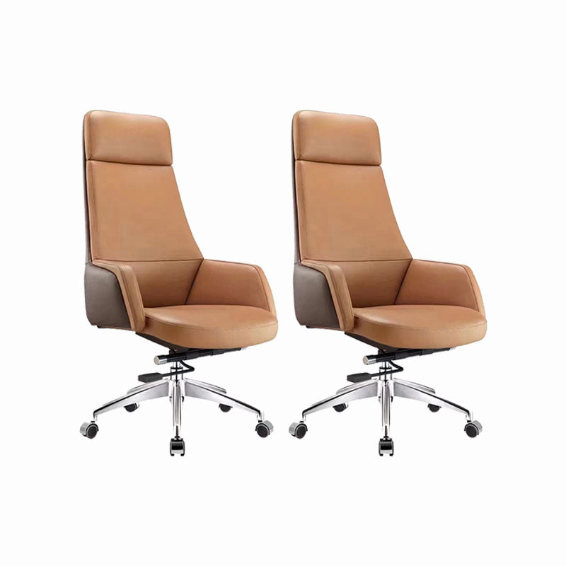 Modern Computer Chair Fixed Arms Chair Leather Management Office Chair