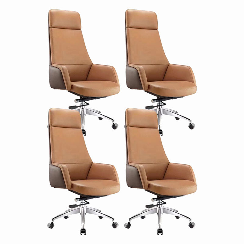 Modern Computer Chair Fixed Arms Chair Leather Management Office Chair