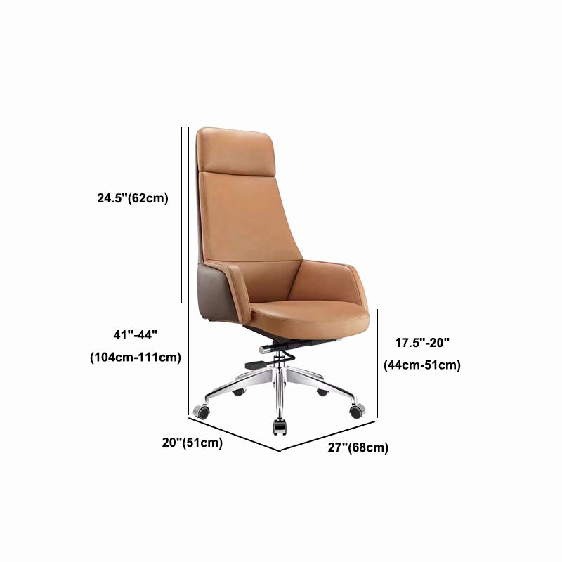 Modern Computer Chair Fixed Arms Chair Leather Management Office Chair