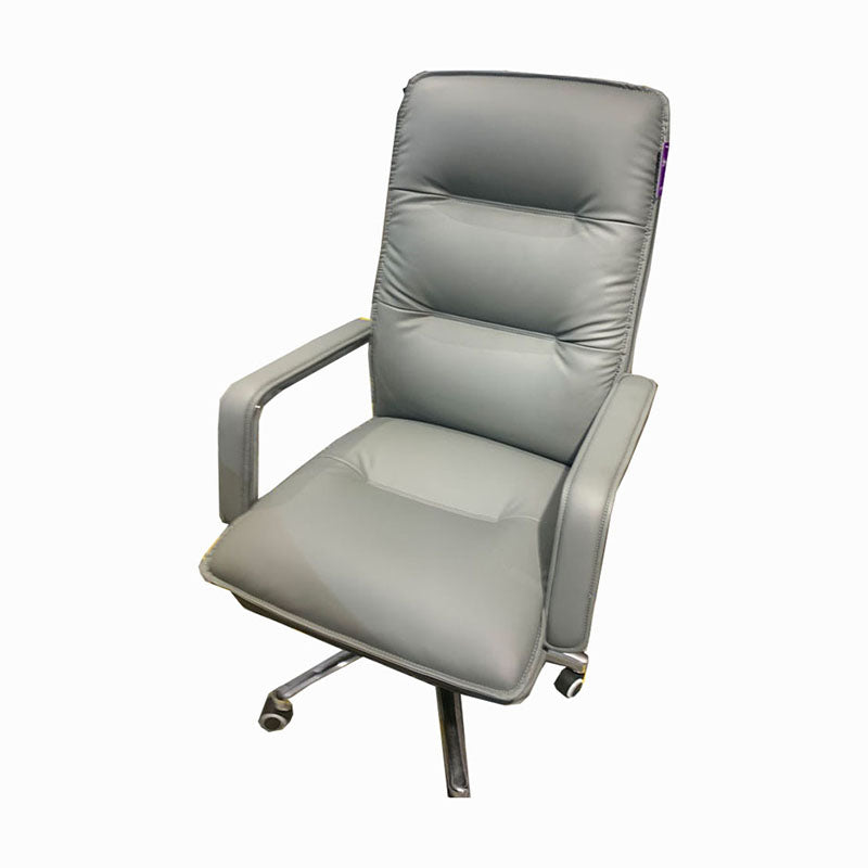 Modern Fixed Arms Chair Leather Management Office Chair with Wheels