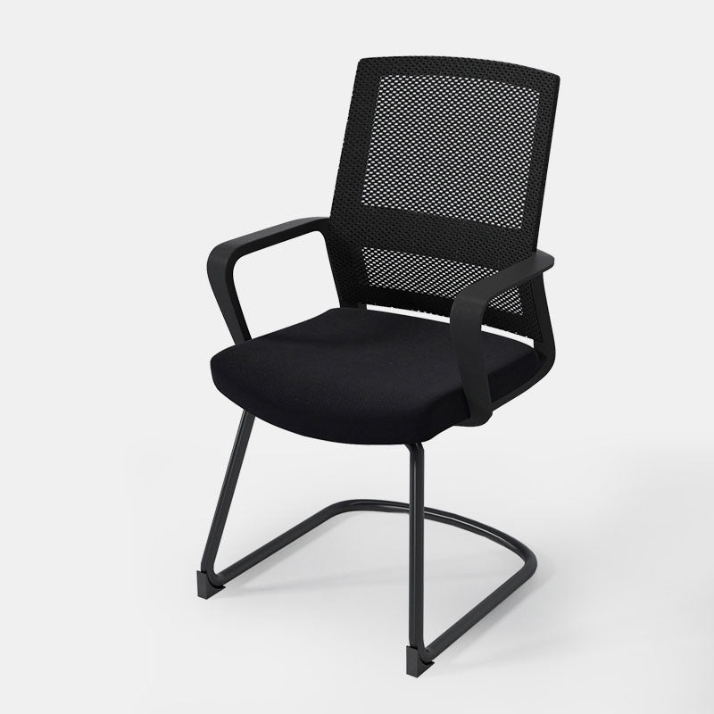 Black Mid-Back Office Chair Mesh-back Arms Included Task Chair