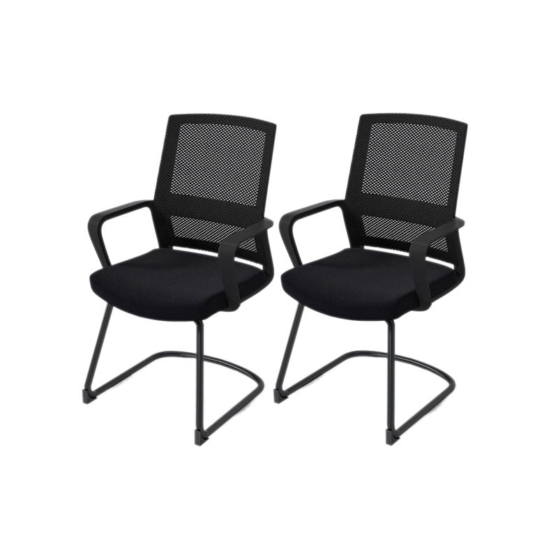 Black Mid-Back Office Chair Mesh-back Arms Included Task Chair