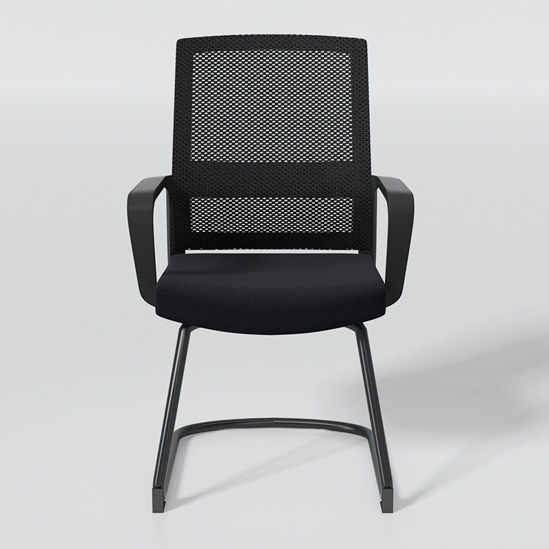 Black Mid-Back Office Chair Mesh-back Arms Included Task Chair