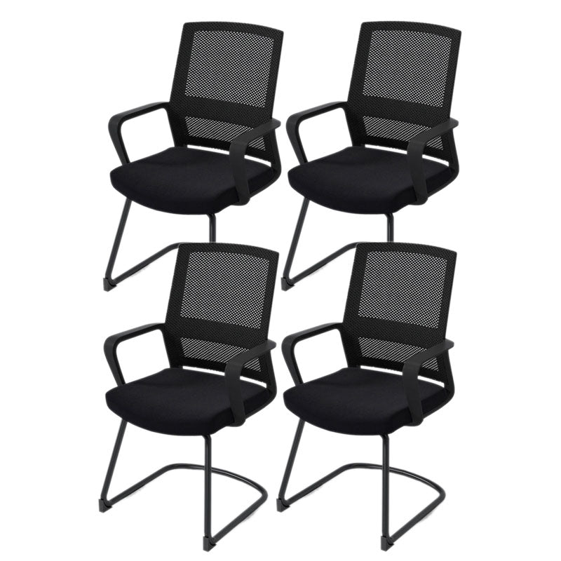 Black Mid-Back Office Chair Mesh-back Arms Included Task Chair