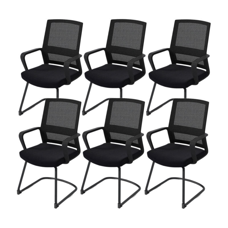 Black Mid-Back Office Chair Mesh-back Arms Included Task Chair