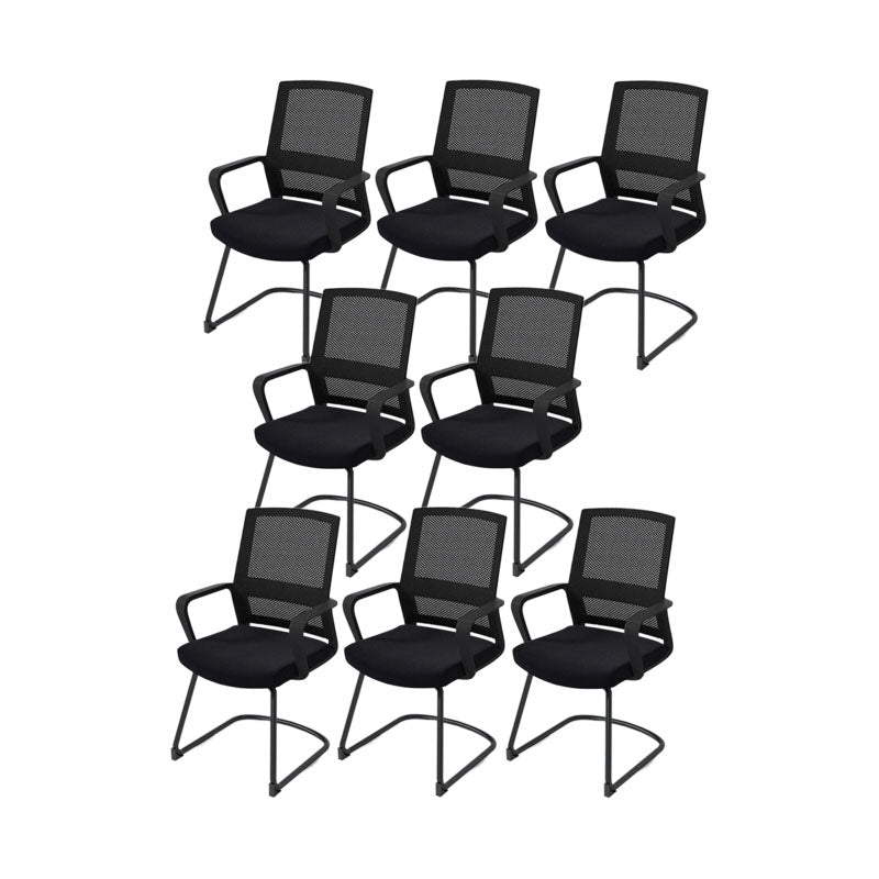 Black Mid-Back Office Chair Mesh-back Arms Included Task Chair