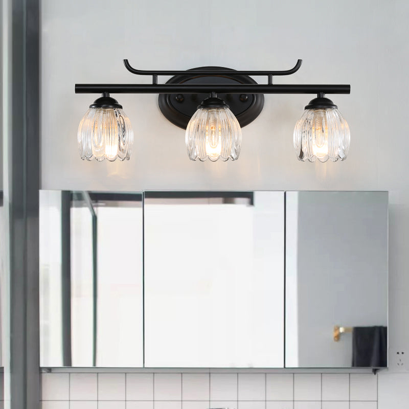 Multi Lights Mirror Front Light Modern Style Vanity Light with Glass Shade for Bathroom