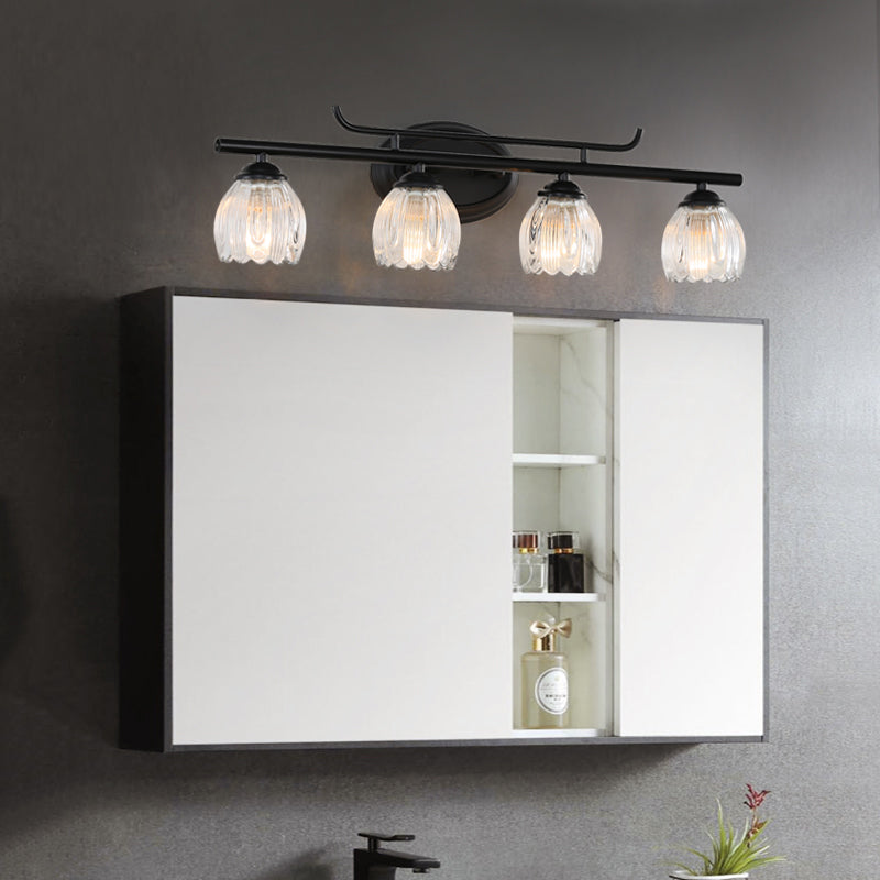 Multi Lights Mirror Front Light Modern Style Vanity Light with Glass Shade for Bathroom