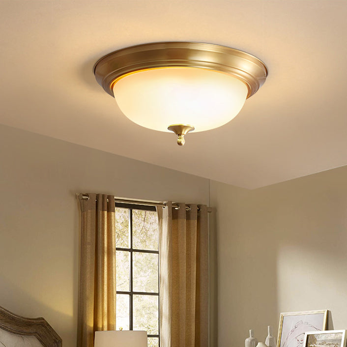 Colonial Style Round Flush Mount Fixture Glass Multi-Light Flush Mount Lighting