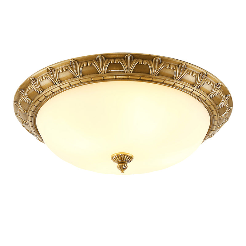 Colonial Style Round Flush Mount Fixture Glass Multi-Light Flush Mount Lighting