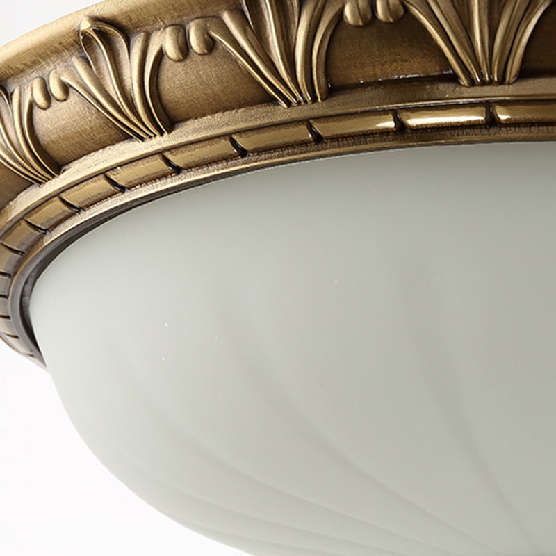 Colonial Style Round Flush Mount Fixture Glass Multi-Light Flush Mount Lighting