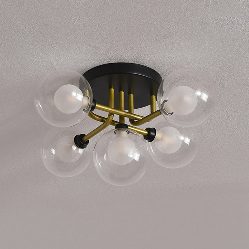 Sputnik Flush Mount Ceiling Light Globe Glass Lamp Shade Semi Flush for Living Room