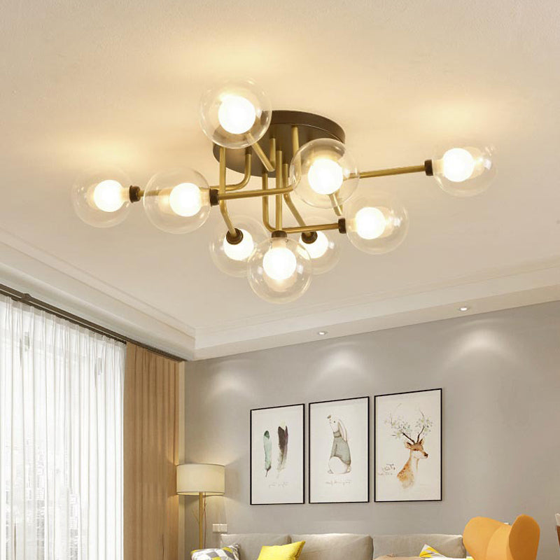 Sputnik Flush Mount Ceiling Light Globe Glass Lamp Shade Semi Flush for Living Room