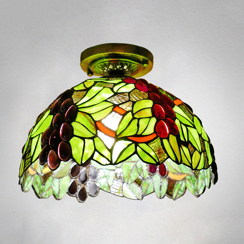 Tiffany Style Bowl Flush Mount  Glass Ceiling Light 1 Light for Hallway