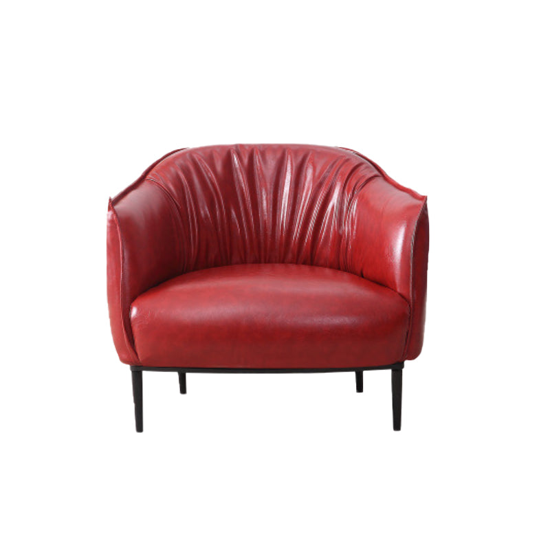 31.89" Mid-century Style Single Sofa Chair PU Leather Flared Arms Chair