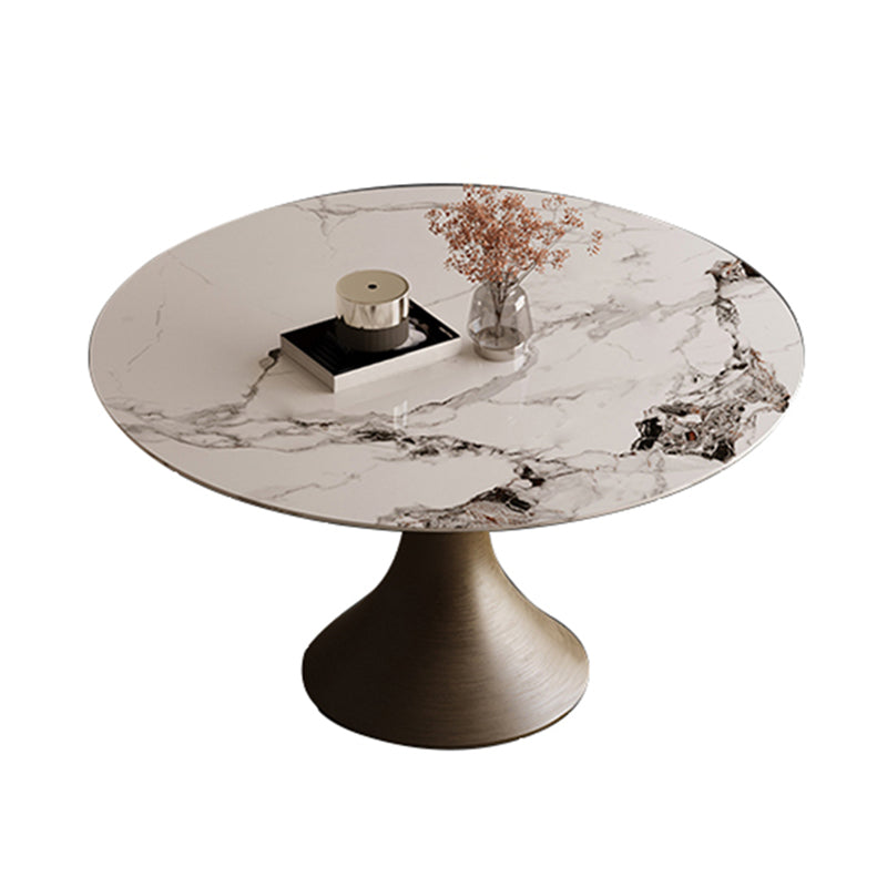 Traditional Luxury Round Table Stone Top Gold Base Dining Table