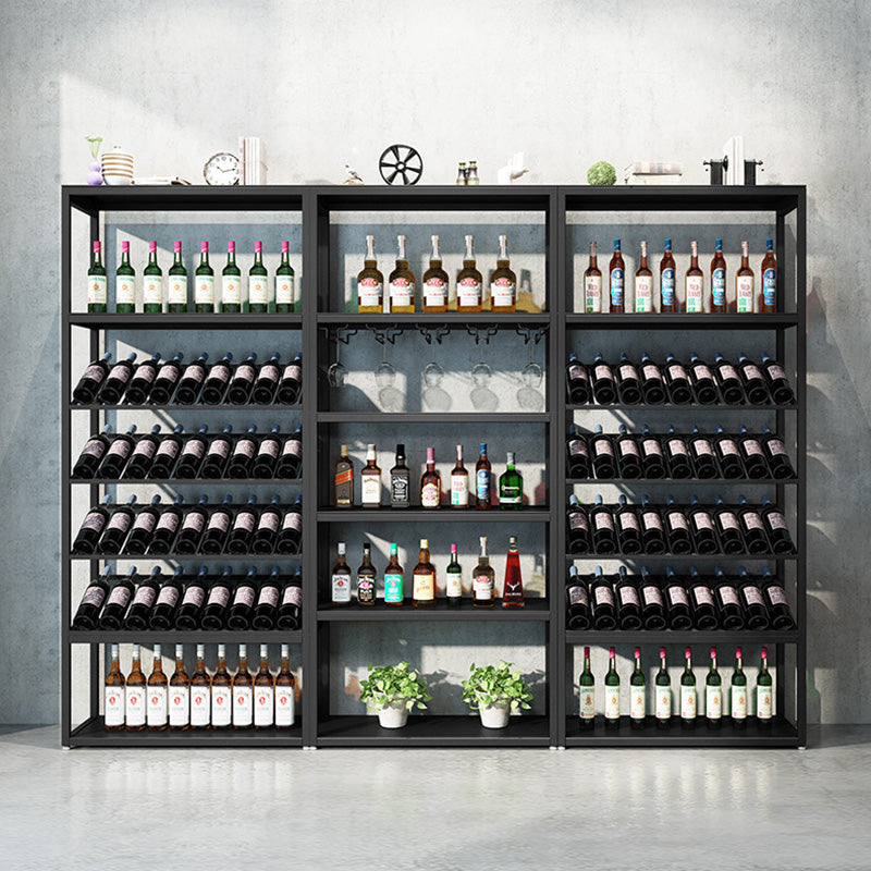 Modern Floor Wine Bottle & Glass Rack Metal  Wine Rack with Shelf