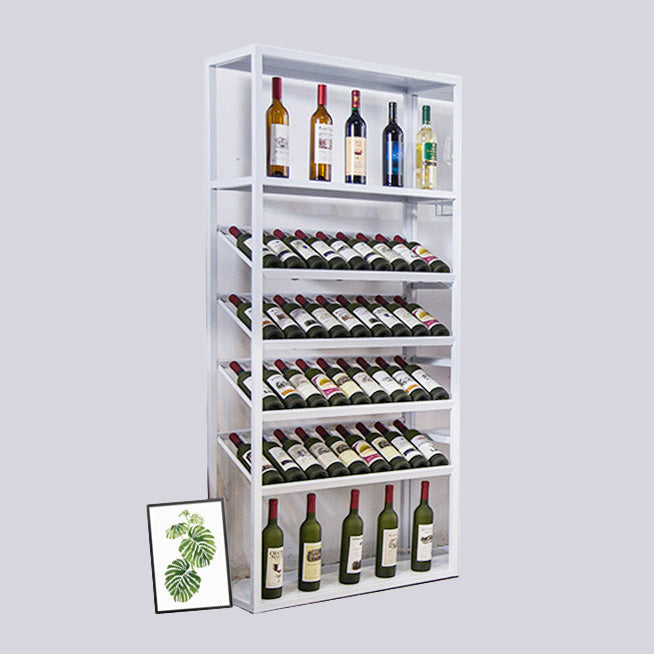 Modern Floor Wine Bottle & Glass Rack Metal  Wine Rack with Shelf