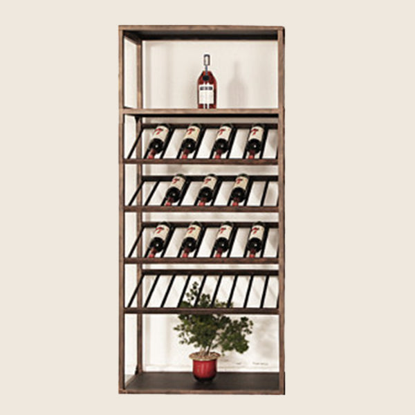 Modern Floor Wine Bottle & Glass Rack Metal  Wine Rack with Shelf