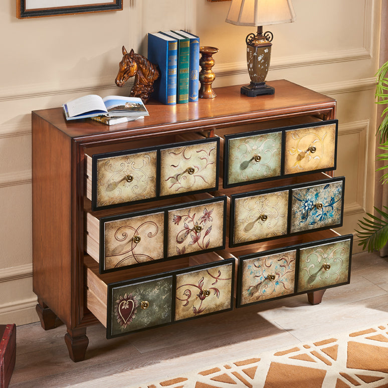 Modern Style Wood Buffet Sideboard Dining Room Buffet Server in Brown