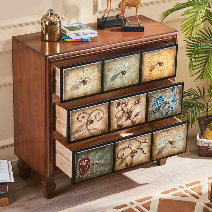 Modern Style Wood Buffet Sideboard Dining Room Buffet Server in Brown