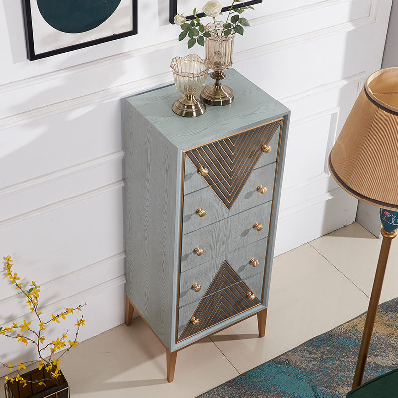 Glam Living Room Sideboard with Drawers Wood and Metal Buffet Server