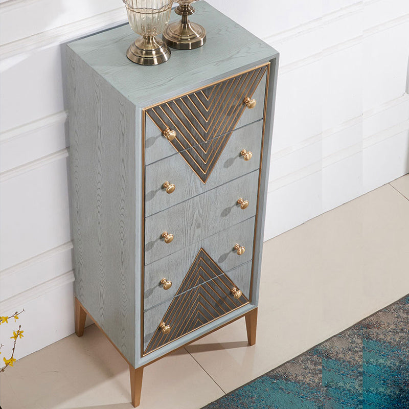 Glam Living Room Sideboard with Drawers Wood and Metal Buffet Server