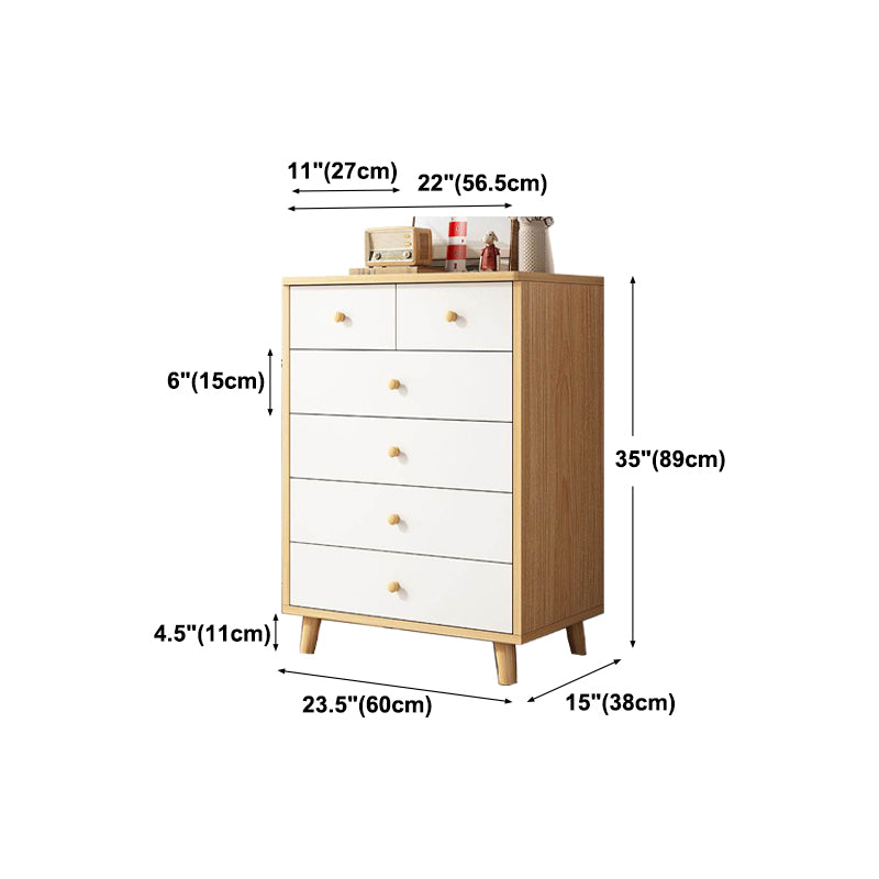 Modern Engineered Wood Sideboard Simple Beige Buffet Table with Drawer for Dining Room