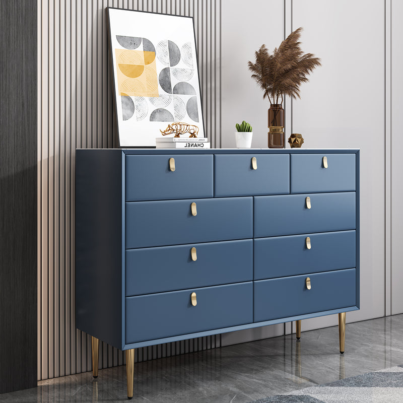 Modern Stone Wood Sideboard 9-Drawer Dining Room Buffet Server,47"L x 15.7"W x 36.6"H