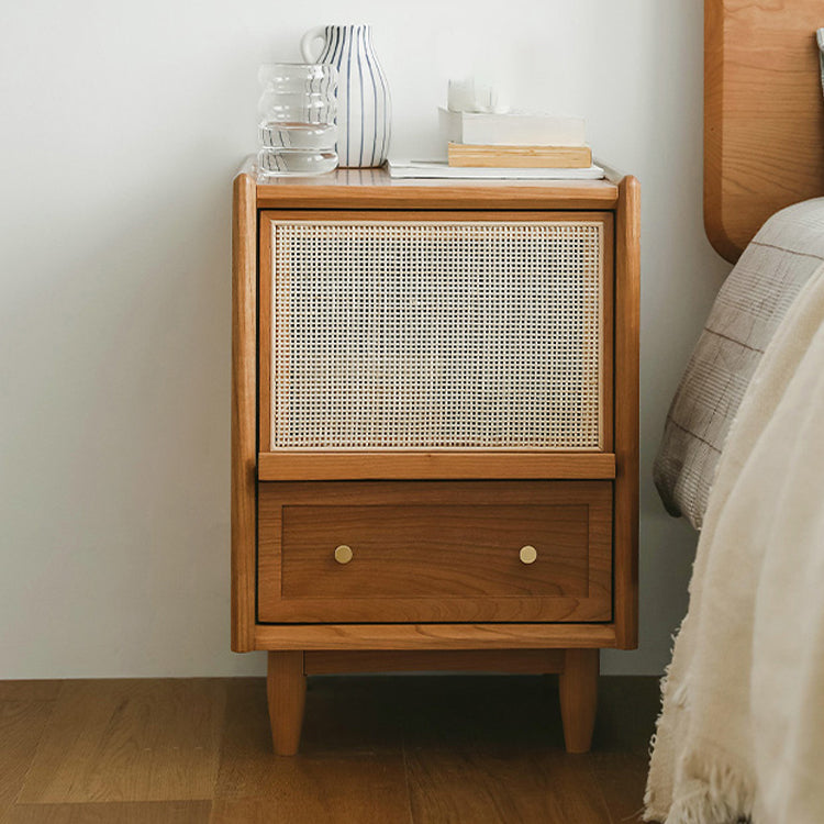 Drawer Storage Bed Nightstand Modern Pine Wood Night Table for Bedroom