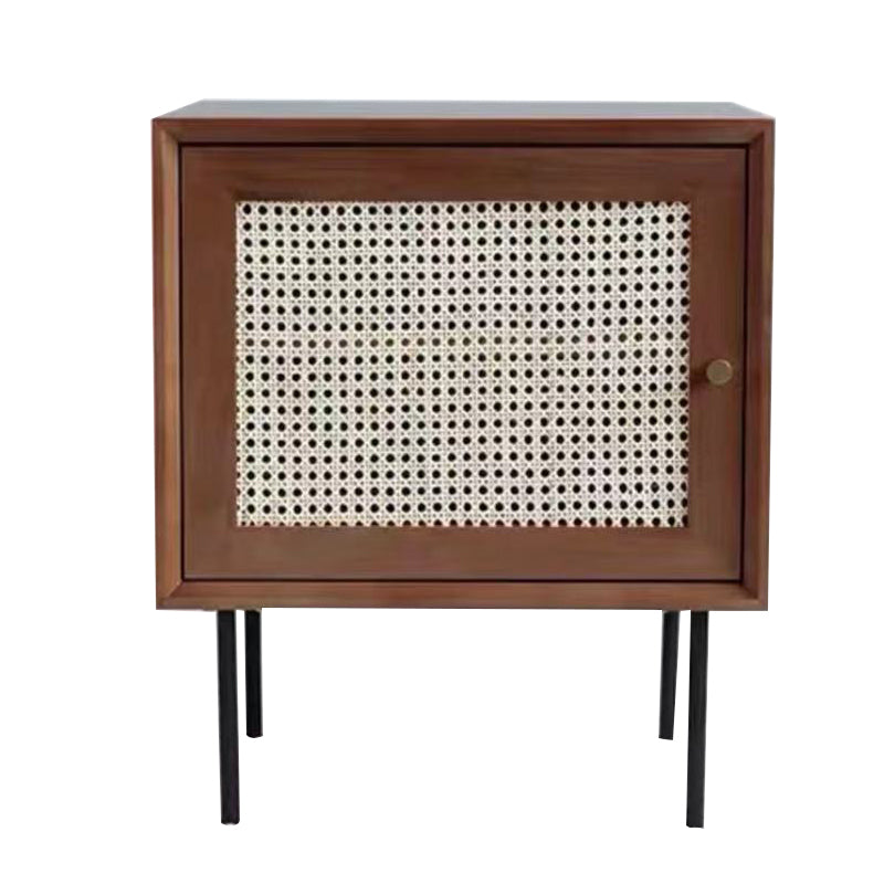 Modern Bedside Cabinet Solid Wood Accent Table Nightstand with Legs