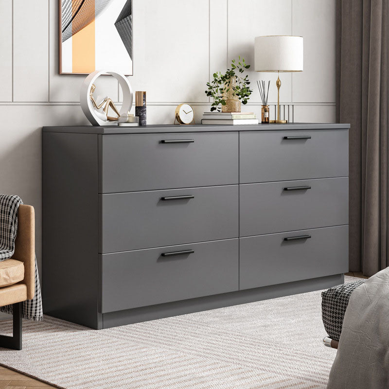 Contemporary Wood Double Dresser Bedroom Horizontal Storage Chest