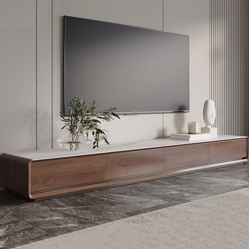 Wood Contemporary TV Media Console Brown TV Stand with Drawers