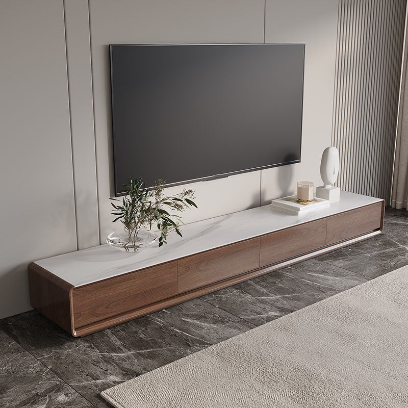 Wood Contemporary TV Media Console Brown TV Stand with Drawers