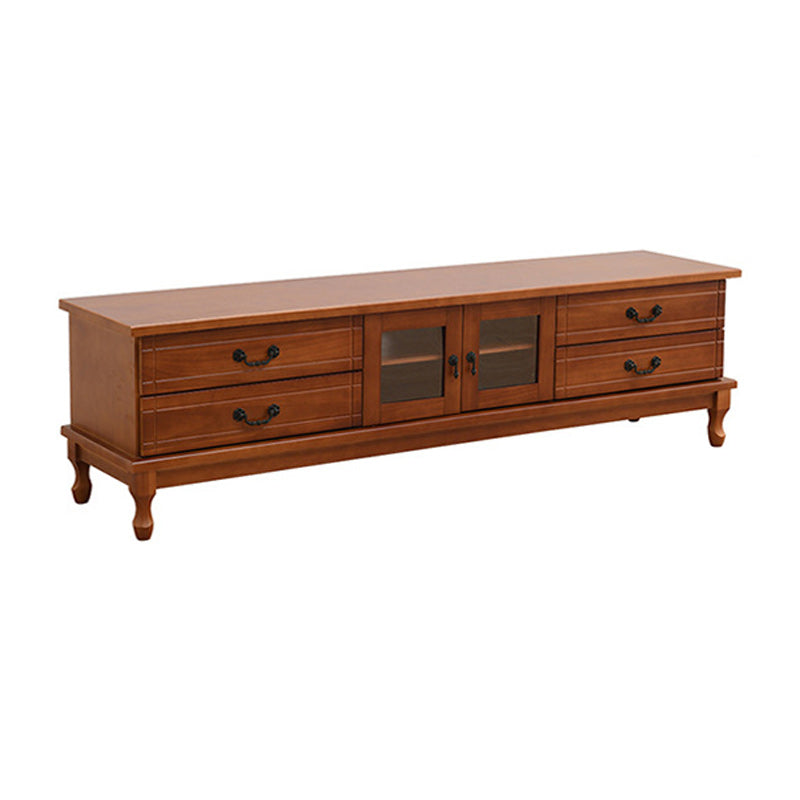 Traditional Solid Wood TV Stand 4-Drawer 19.7" H TV Console with Cabinet