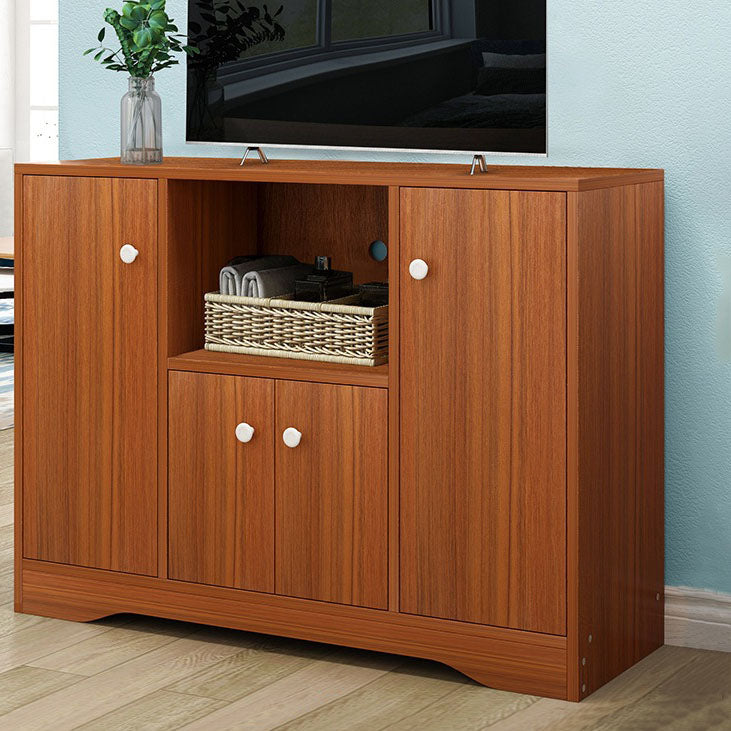 Contemporary TV Stand Console Wooden TV Stand with Drawers and Doors , 12" D X 31.5" H