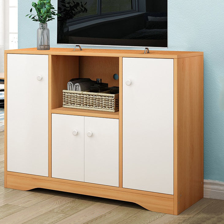 Contemporary TV Stand Console Wooden TV Stand with Drawers and Doors , 12" D X 31.5" H