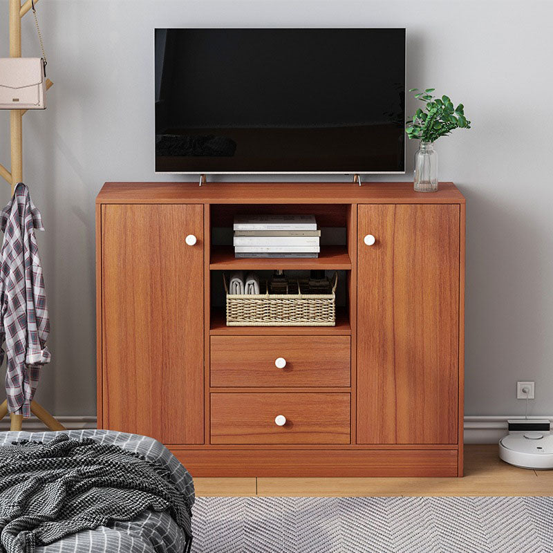 Contemporary TV Stand Console Wooden TV Stand with Drawers and Doors , 12" D X 31.5" H