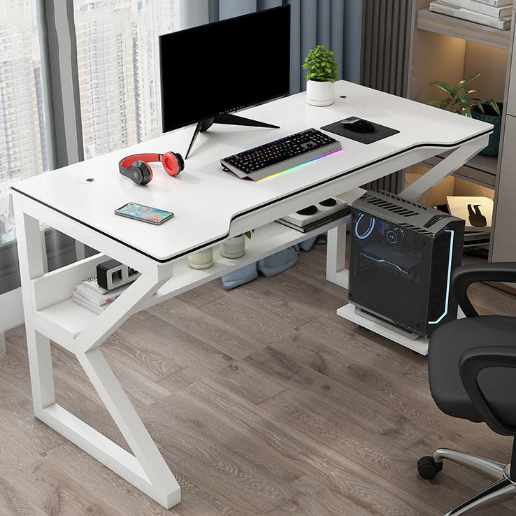 Contemporary Office Desk Rectangular Gaming Desk with Metal Legs