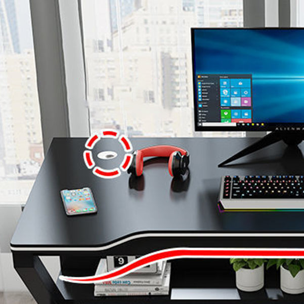 Contemporary Office Desk Rectangular Gaming Desk with Metal Legs