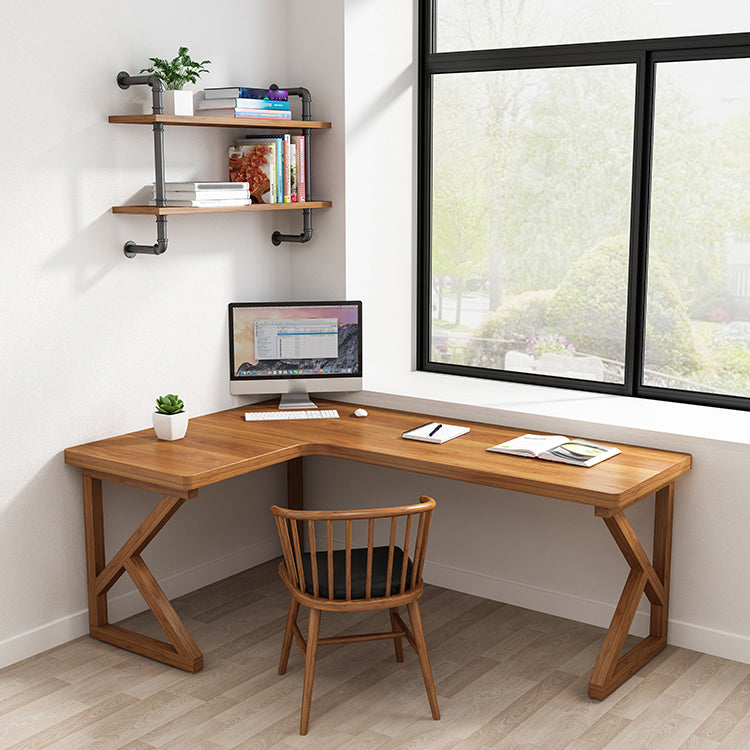 Solid Wood L-Shape Writing Desk Modern Meeting Desk for Office