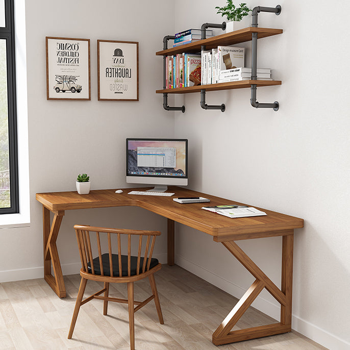 Solid Wood L-Shape Writing Desk Modern Meeting Desk for Office