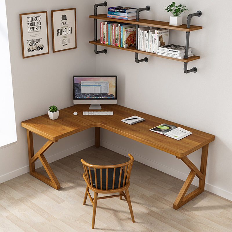 Solid Wood L-Shape Writing Desk Modern Meeting Desk for Office